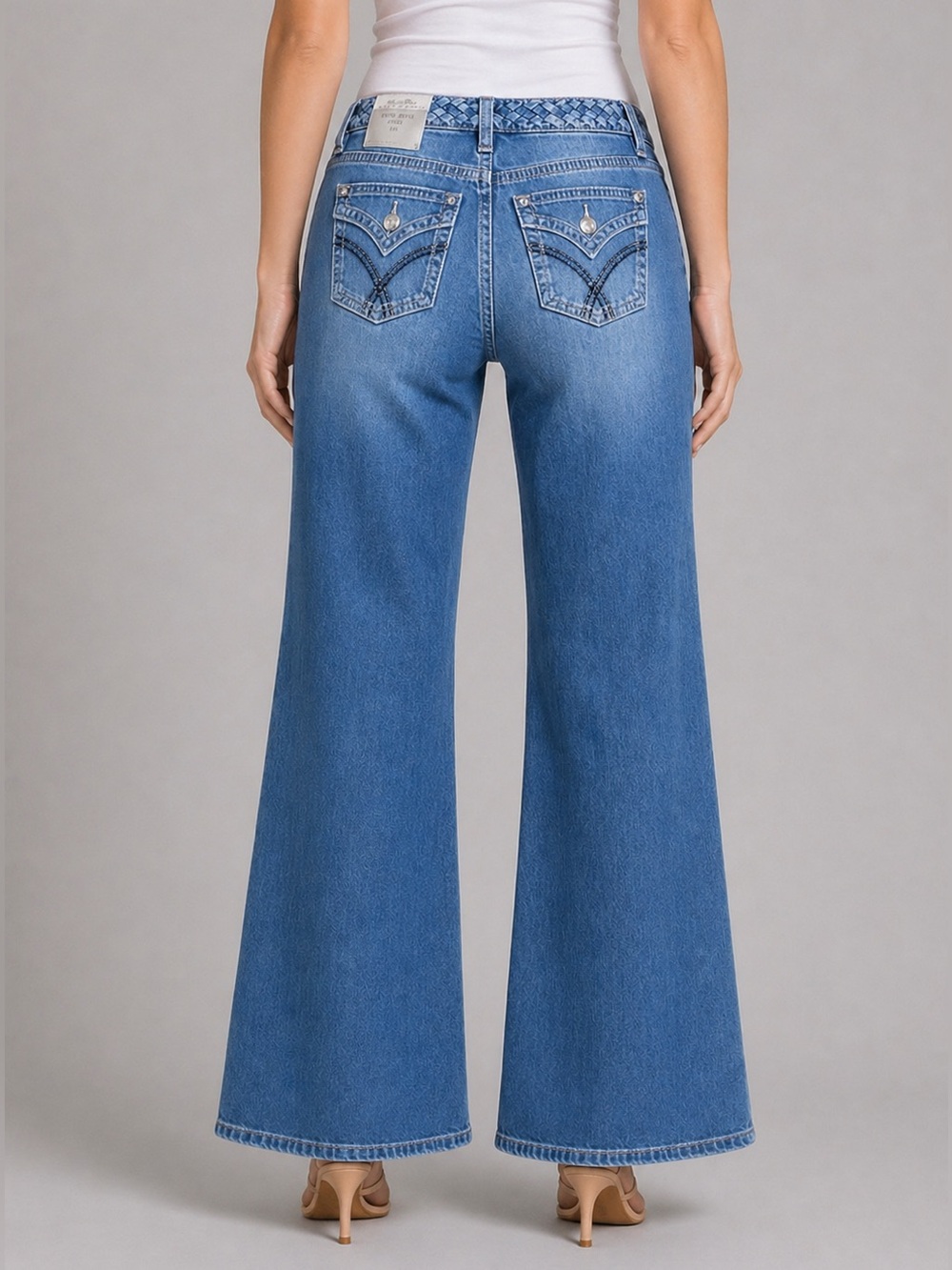 Miss Me High Rise Wide Leg Jeans Blue 26